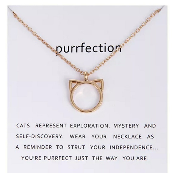 Perfect Independent Kitty Cat Gold Necklace - Picture 2 of 2